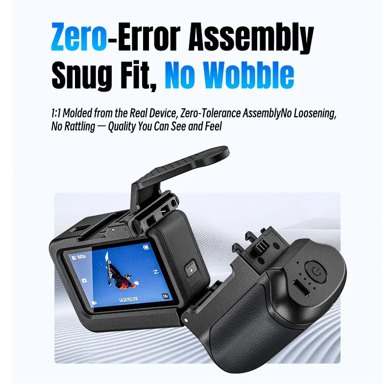 قبضة بطارية ممتدة 3 في 1 لـ DJI OSMO ACTION 5 Pro/4/3 مع برغي 1/4 سريع الإصدار ملحقات كاميرا التصوير في الشوارع