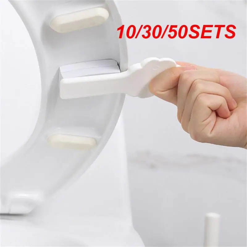 10/30/50SETS Toilet Lid Lifter Clean And Hygienic Easy To Use With Gasket 31g Bathroom Supplies Toilet Flipper