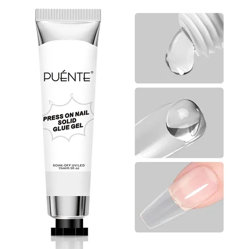 Gel de pegamento para uñas sólido, 15ML, para extensión rápida de uñas, antiadherente, escultura 3D, manicura, remojo, Gel UV para decoración de uñas