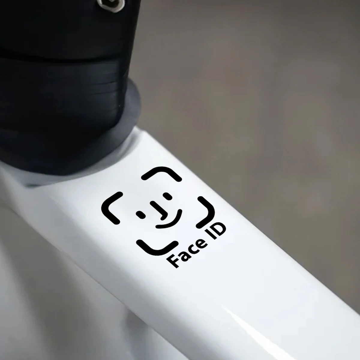Funny Face ID Unlock Sticker Waterproof Vinyl Decal Bike E-Bike MTB Frame Car Decoration Accessories Novelty