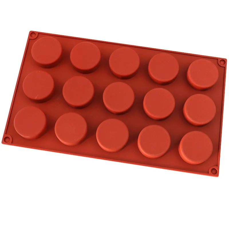 

15 Hole Round Pattern Silicone Chocolate Mold DIY Handmade Soap Mold Square Brown Sugar Pastries Candy Chocolate Bake Cake Mould