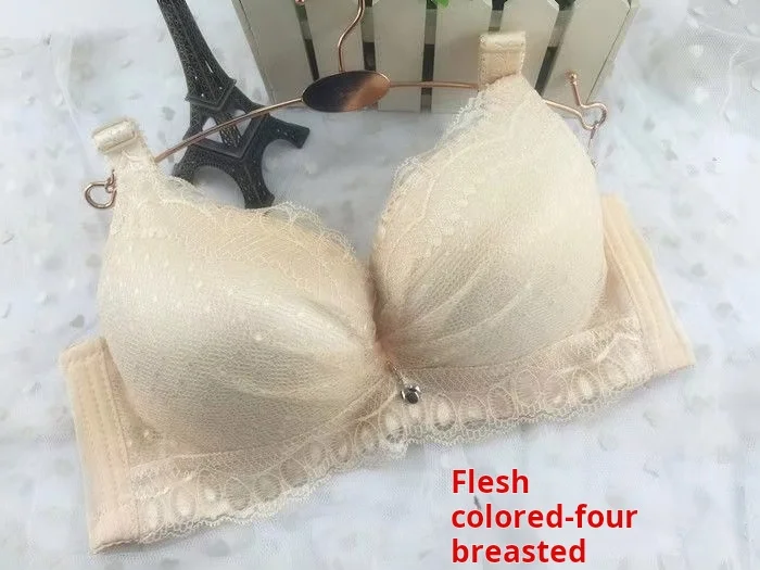 Thickened and extra thick 6CM specialized gathering bra without steel ring, extra thick bra with extra breasts, sexy lingerie