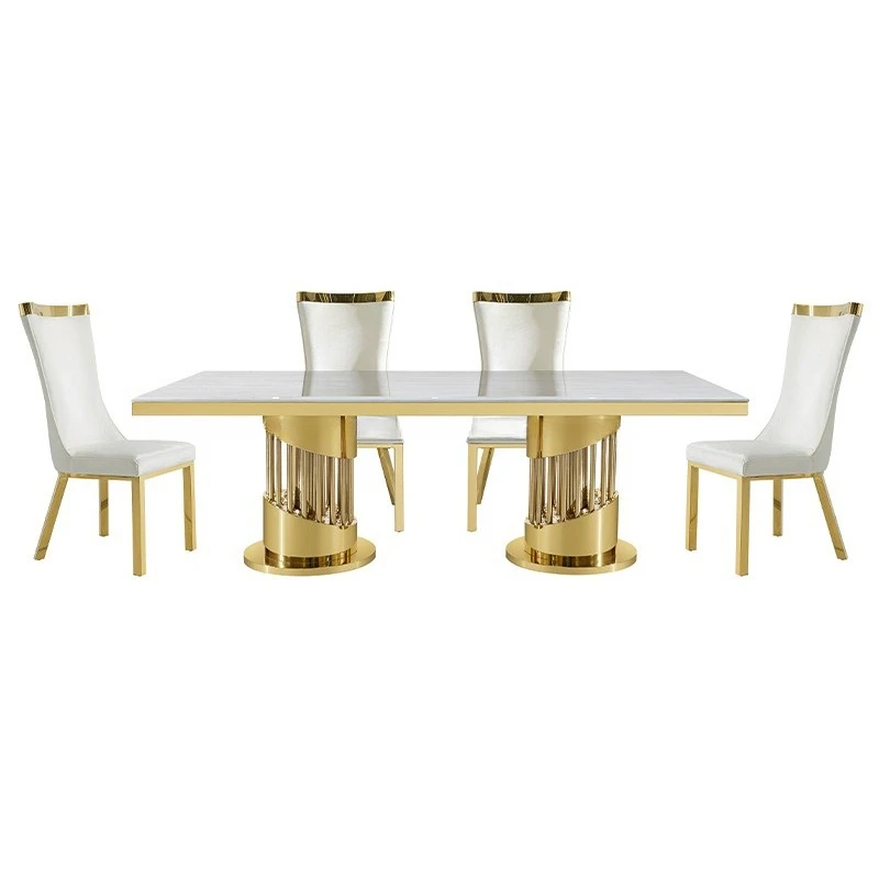 

Marble dining table rectangular light luxury high-end household 2 rice table dining table and chair combination