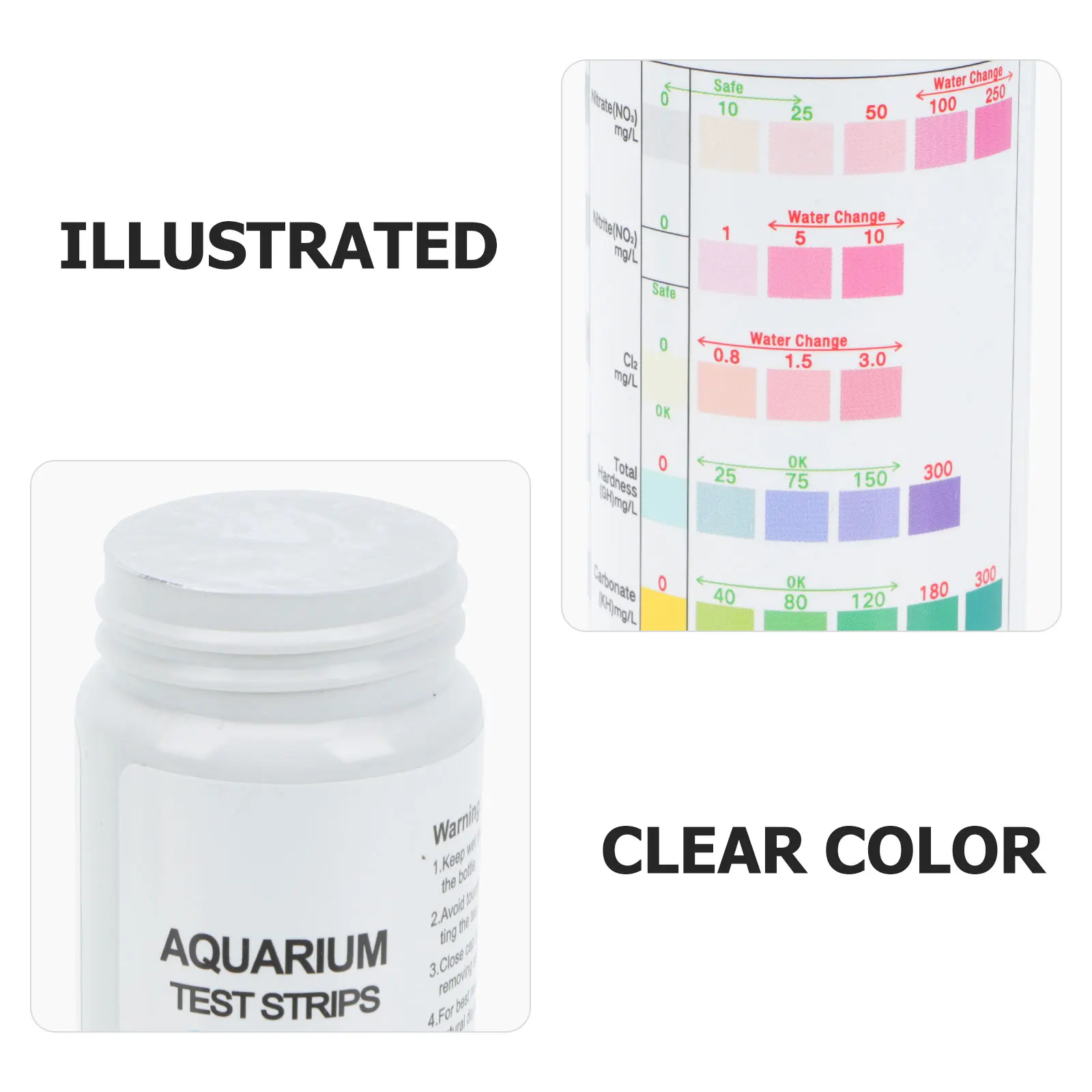 

Aquarium 6 in 1 Water Test for pH Chlorine Hardness Alkalinity Fish Tank Testing Strips Water Test for Aquarium