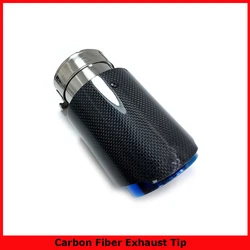 48mm-89mm Inlet Glossy Muffler Car Modifide Muffler Pipe Ak Carbon Fiber Exhaust Tip/Muffler Stainless Steel 76mm 89mm 101mm Out