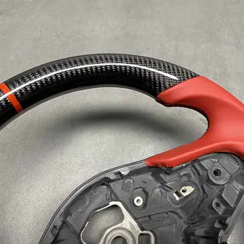 適用於豐田 Supra A90 GR MK5 2019 2020 的客製化碳纖維方向盤,紅色皮革運動風格 10 最佳銷售 超碳纖維 - №5