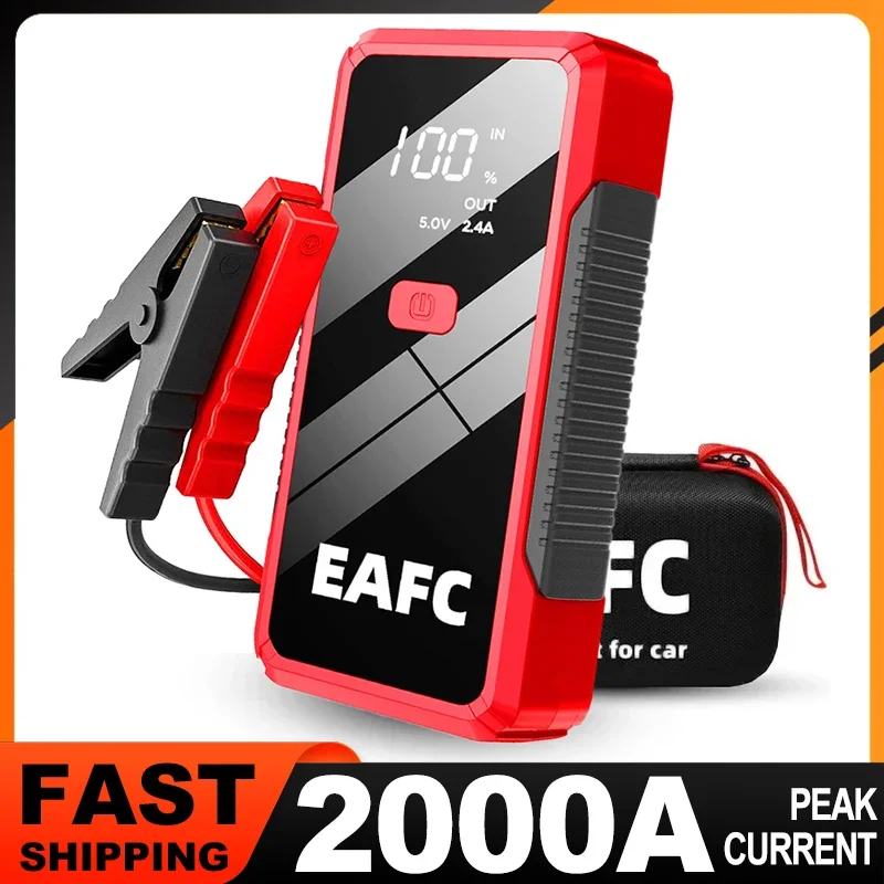 2000A/1200A High Power Car Battery Jump Starter Portable Car Battery Booster Charger Booster Power Bank Starting Device USB Port