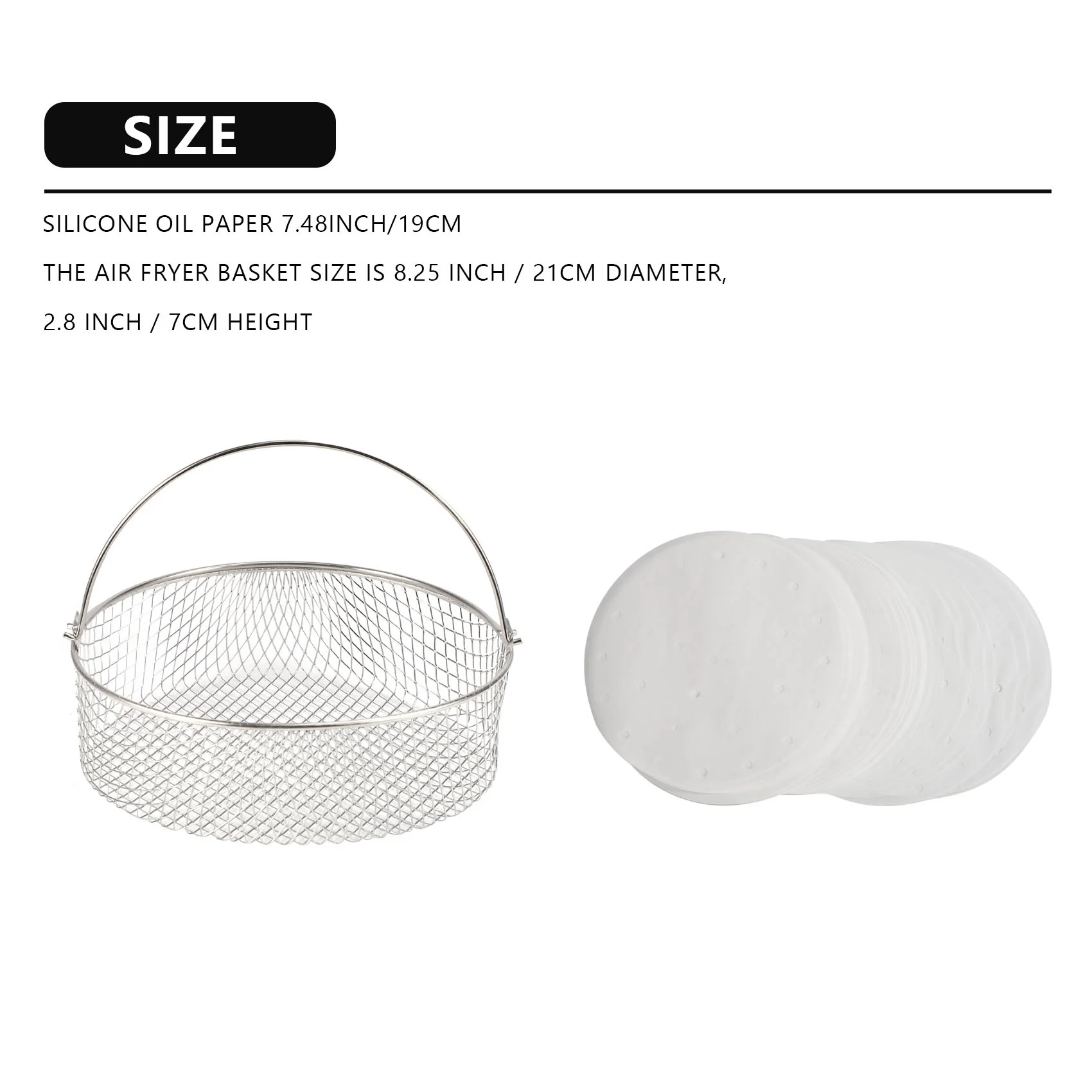 M12K-Air Fryer Basket For Mesh Steamer Basket For Ninja Foodi 6.5, 8Qt,Air Fryer Basket,Air Fryer Crisping Basket With Handle