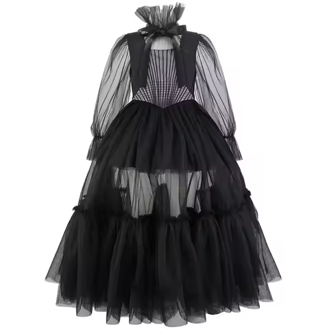 Addams Cosplay Dress Academy School Uniforms Black Evening Dress Party Costume Show Birthday Clothes