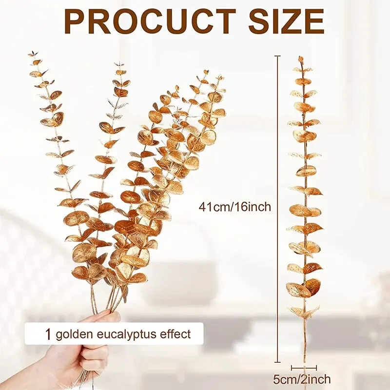 10 Stück Eukalyptus-Stiele, künstliche Eukalyptusblätter für Zuhause, Blumenstrauß, Herzstück, Hochzeitsdekoration, Weihnachtsdekoration – Detail 8