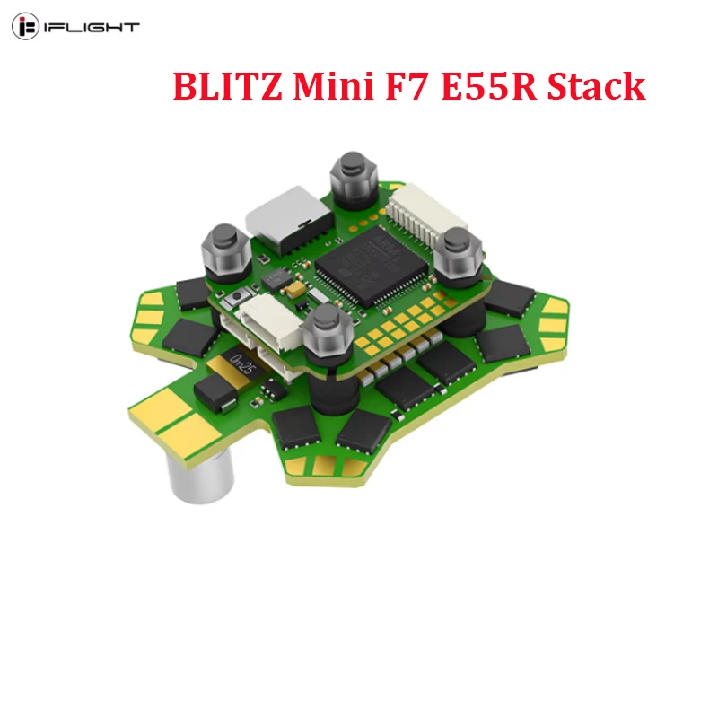 

iFlight BLITZ Mini F7 E55R Stack с контроллером полета BLITZ Mini F7 V1.2 / BLITZ E55R 4-IN-1 2-6S ESC для RC FPV Drone