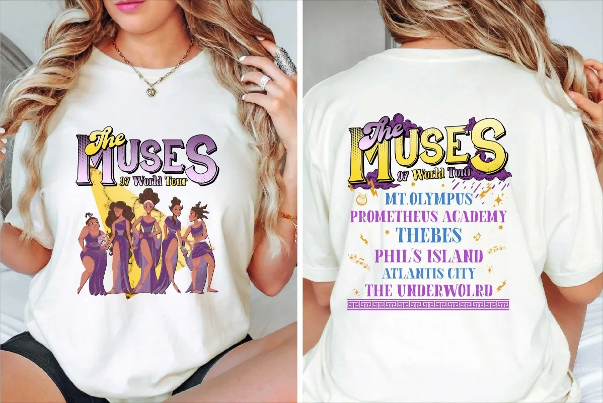 Disney The Muses 97 camiseta de la gira mundial Disneyland Hercules Diva The Muses Song camiseta de concierto