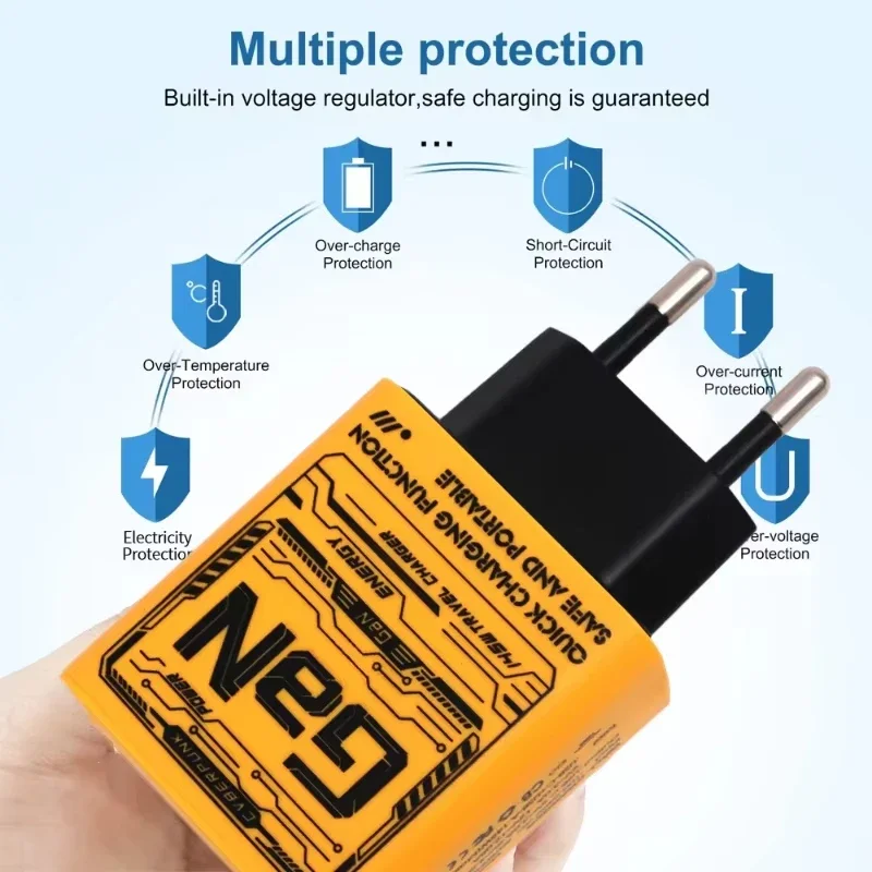 145 واط شاحن سريع ل Xiaomi Mech نمط PD USB 3 منافذ شاحن شاحن سريع السفر آيفون سامسونج هواوي الاتحاد الأوروبي الولايات المتحدة المملكة المتحدة التوصيل #4