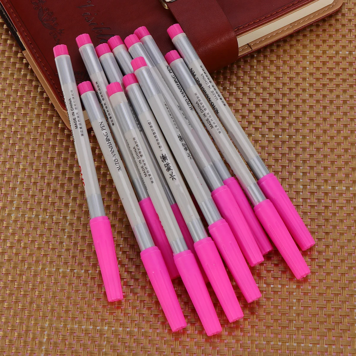 

12Pcs Water Soluble Ink Auto Vanishing Pen for Fabric Quilting Marking No Breakage Safe Non Toxic Air Erasable Pen