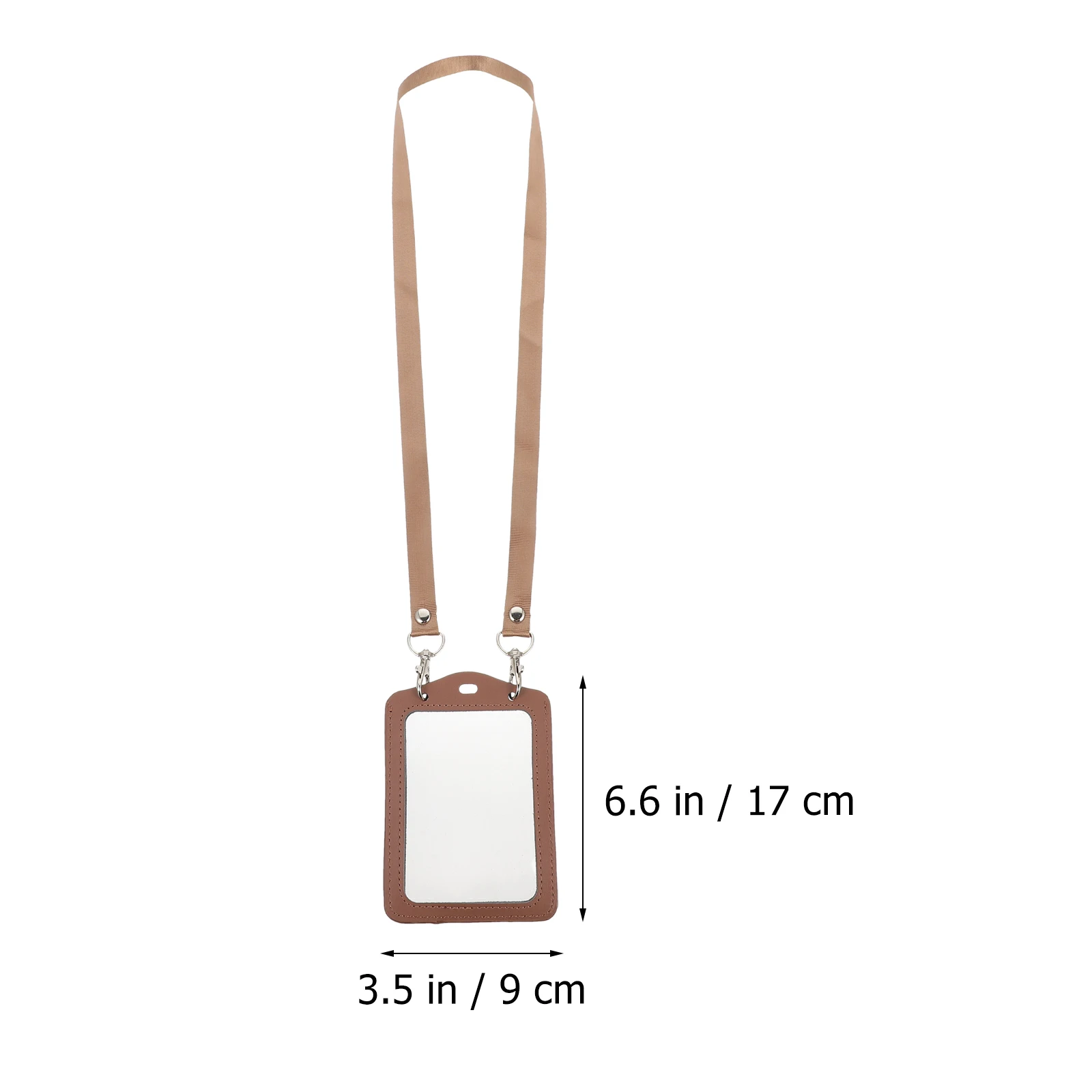 

PU ID Cards Holder Work Lanyard Lightweight Clear Badge Cover Double Sided Nurse Card Slot Waterproof