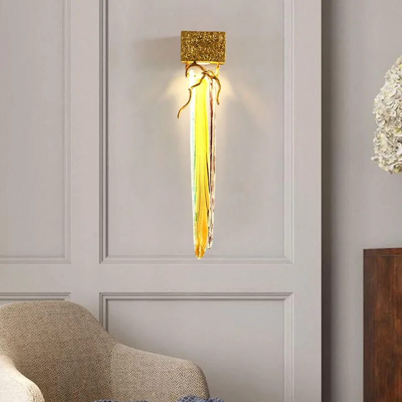 All copper wall lamp, modern simple light luxury living room lamp, luxury creative villa hotel corridor aisle art lamp 4