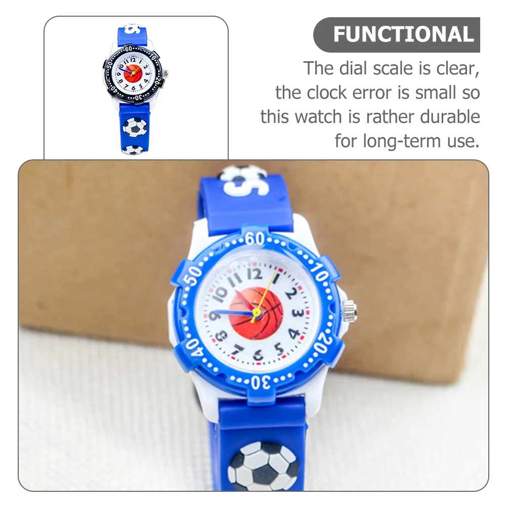 Adorable Kids Cartoon Basketball Pattern Digital Wrist Watch Adjustable Strap Boys Sports Theme Children Belt Time Learning