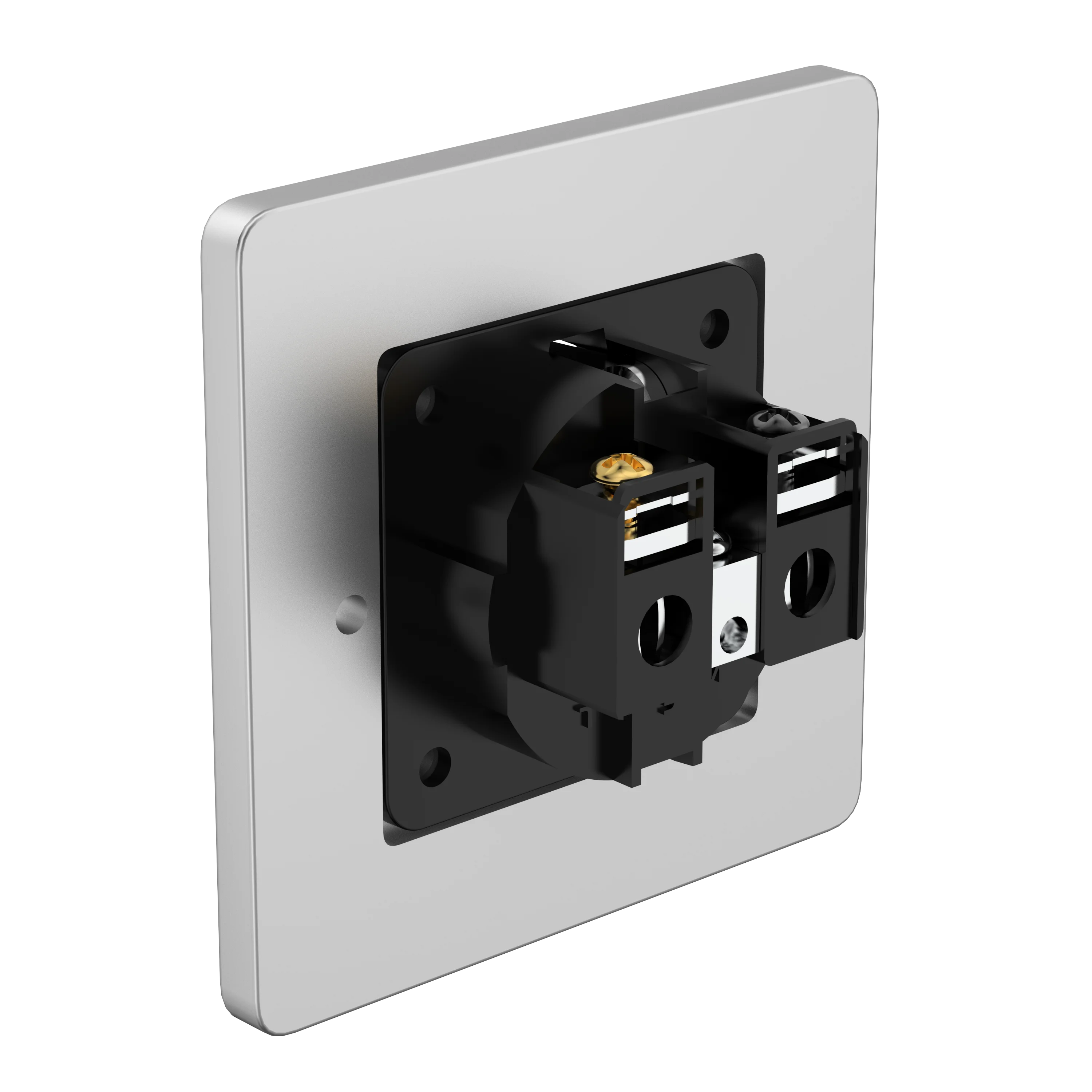 1 Stück Audiocrast Steckdosen-Wandplatte 250V 16A Rhodium-beschichtete Schuko-Steckdosen Schuko Elektrisch Europäisch Deutsch – Detail 2