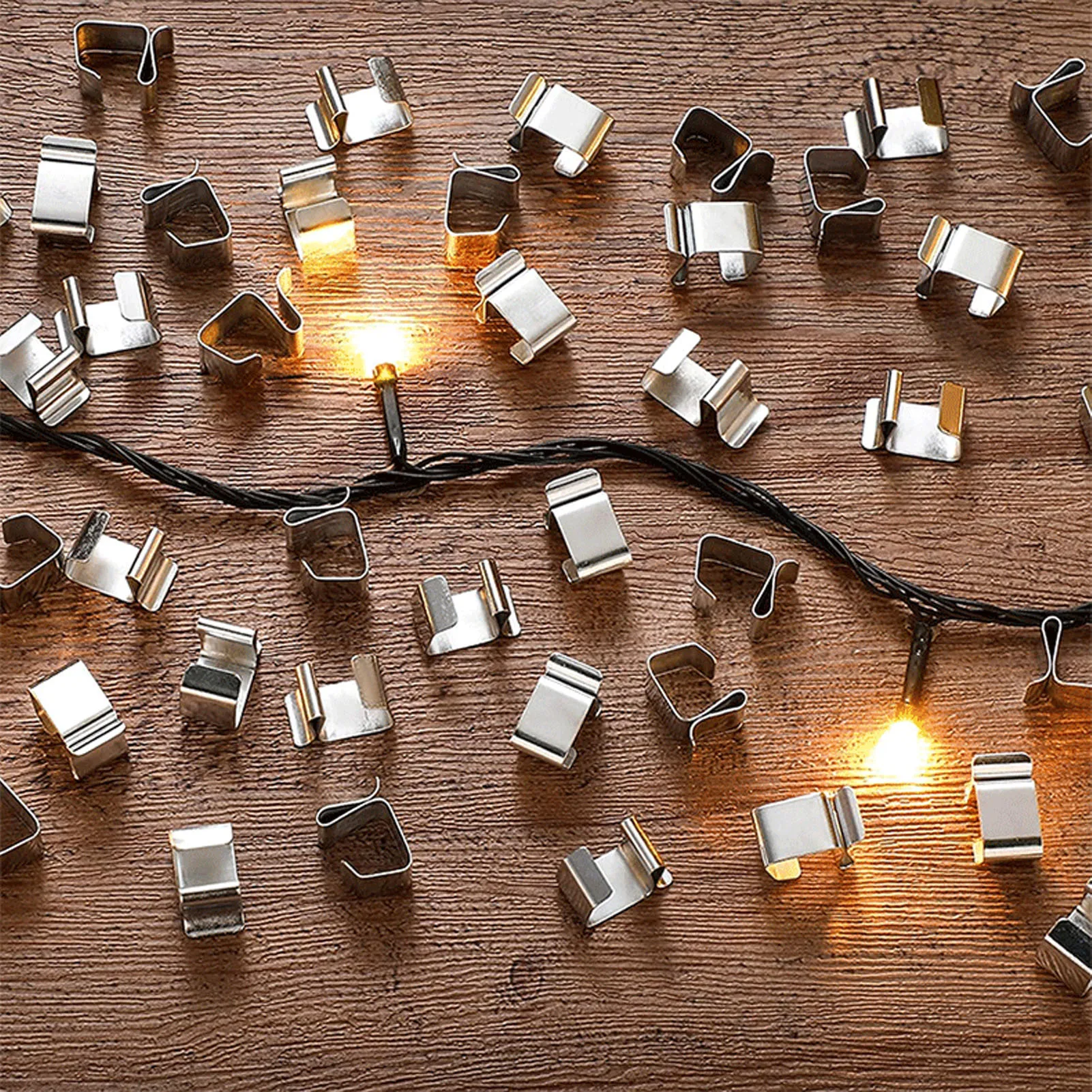 ZK40 50Pcs Metal Christmas Lights Gutter Hooks Stainless Steel Christmas Lights Gutter Hangers S 20x14mm