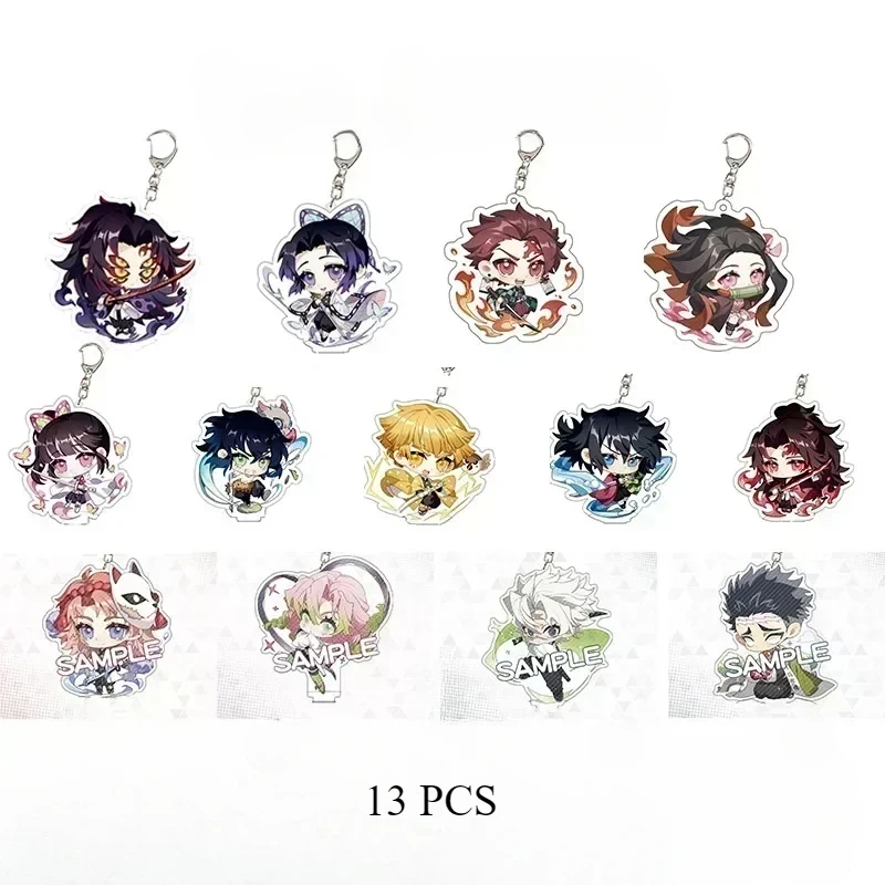 Wholesale Anime Demon Slayer Keychain Kawaii Kimetsu No Yaiba Cosplay Aretes Women Men Car Key Chain Ring Keychains Cute Keyring