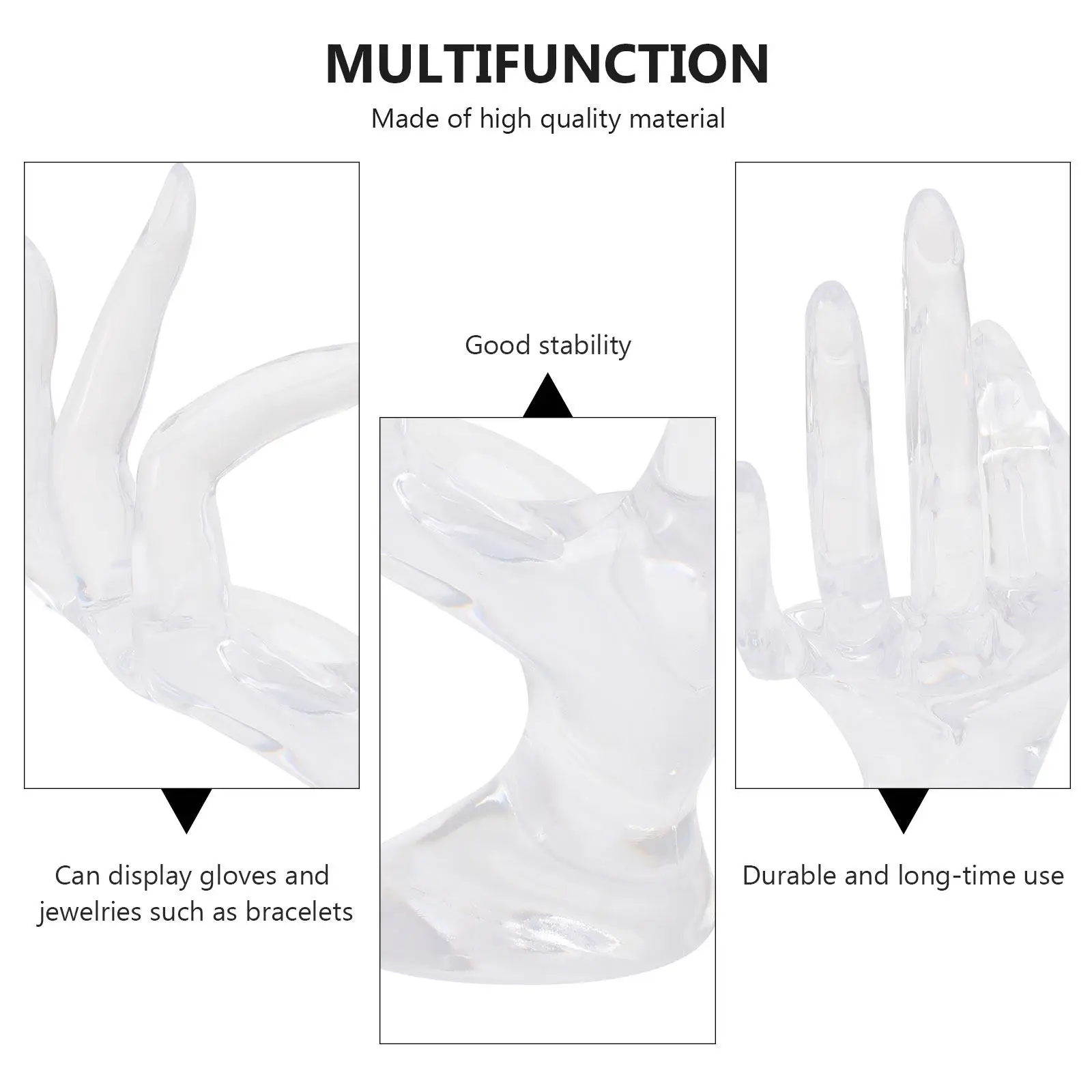 

Transparent Creative Ok Hand Shape Ring Holder 8x17cm Jewelry Display Rack Bracelet Organizer for Home Shop Jewelry Display Rack