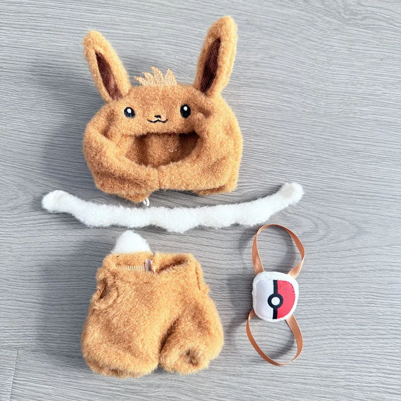 كارتون لملابس لابوبو Kawaii Pikachu Eevee مع حقيبة ظهر صغيرة من القطيفة ملابس دمية عصرية إكسسوارات دمي هدية #6