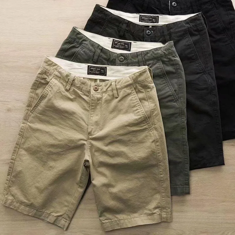 Pantalones cortos informales de cintura elástica para hombre, Shorts de Color sólido, edición coreana, a la moda, 2024