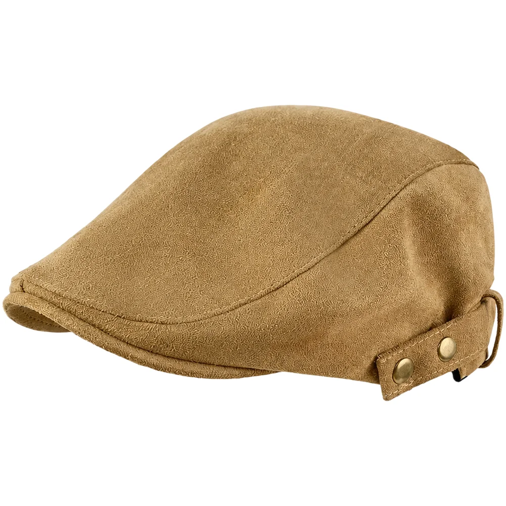 Reversible Suede Forward Cap for Men and Women Newsboy Silhouette with Breathable Texture and Windproof Utility