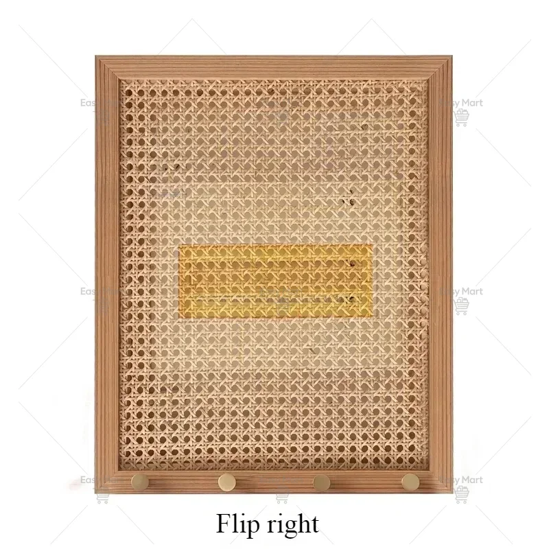 Nordic Rattan Weaving Electricity Meter Box Flip Design Wall Stickers Homestay Clothes Hook Electric Switch Occlusion Home Decor