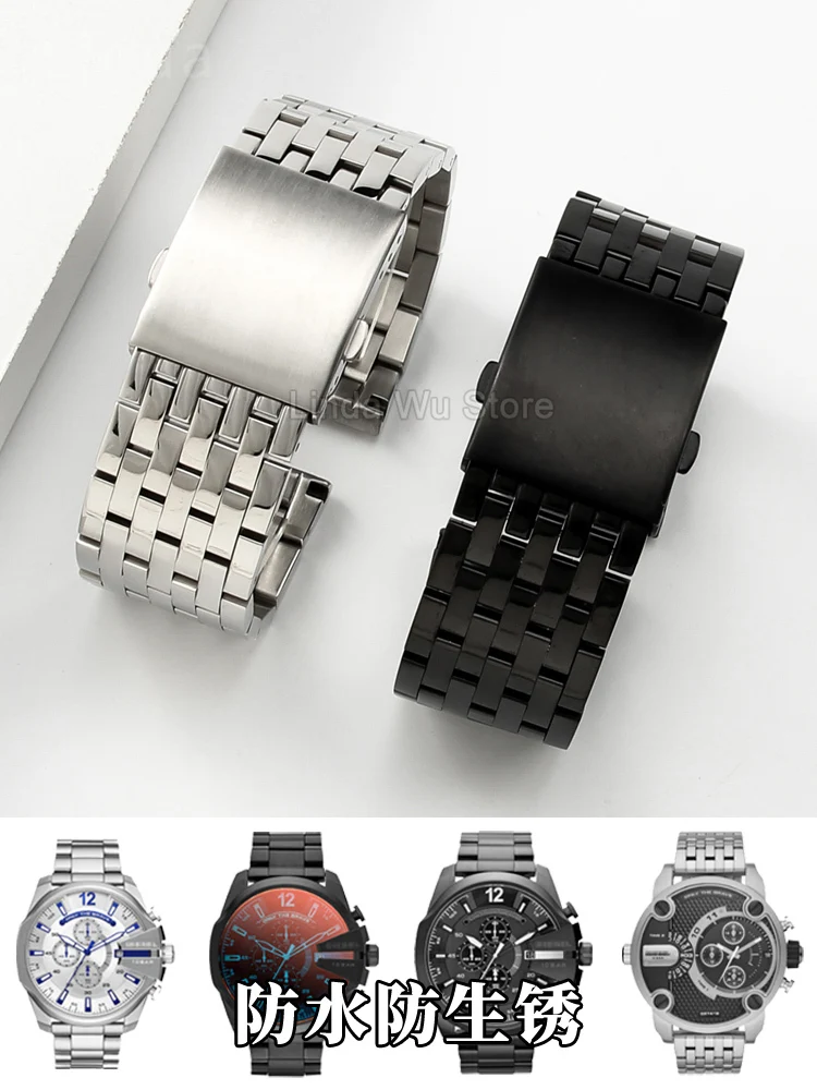 Pulseira de Aço Inoxidável Masculina 26mm Sólida para Relógios Diesel Série DZ7256 DZ7291 DZ7257