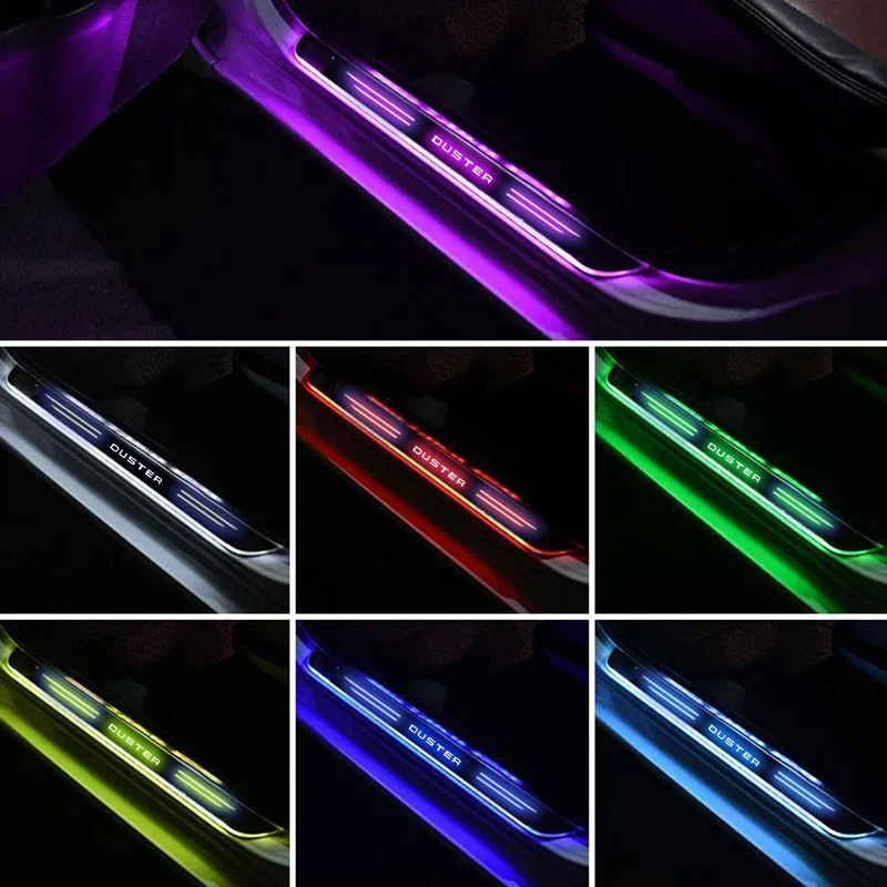 Auto USB Acrylic Pedal Light For Dacia Duster Lodgy Logan Sammero Car Wireless LED Welcome Pedal Threshold Light Accessories