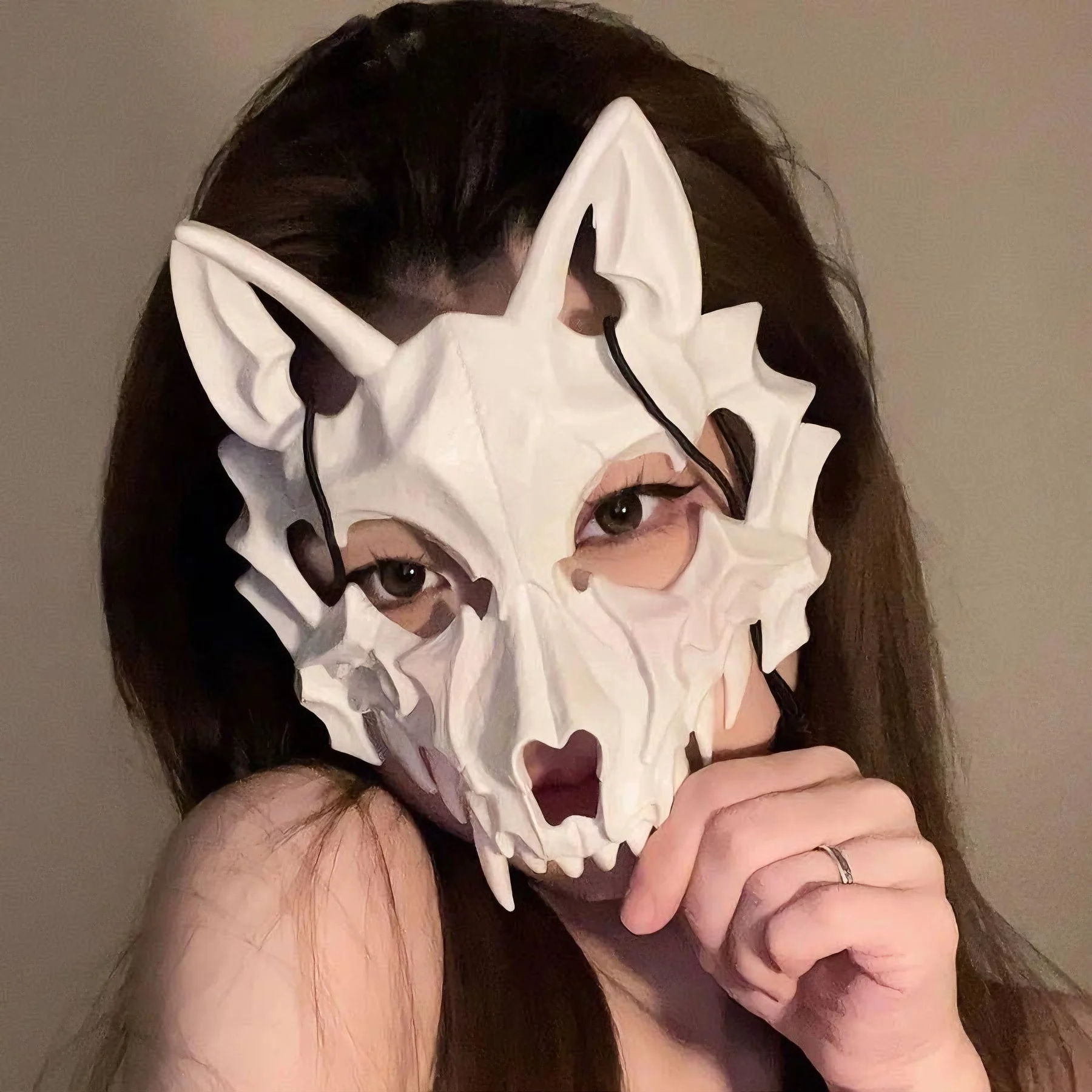 Maschere di Halloween Feste di animazione 2D, spettacoli, palle in maschera, maschera di animali fantastici Oggetti di scena cosplay Accessori per donne e uomini