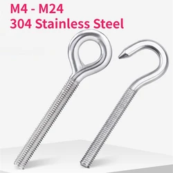 M4 M5 M6 M8 M10 M12 M14 M16 M18 M20 M22 M24 304 Stainless Steel Sheep Eye Screw / Open / Closed Hook / Lifting Ring Bolt
