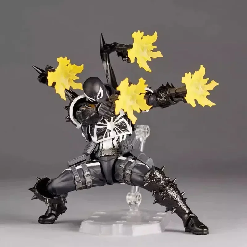 재고 Venom Revoltech 어메이징 야마구치 에이전트, 애니메이션 액션 피규어 모델 컬렉션, 유진 톰슨 Revoltech 장난감 선물