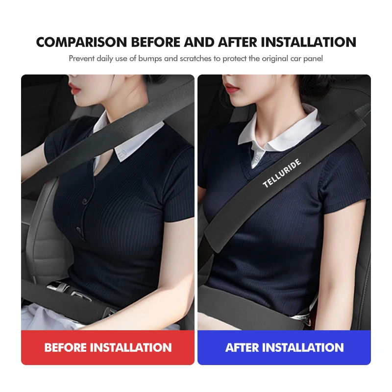 For KIA Car Seat Belt Shoulder Cover Protection Pad Auto Emblem Accessories Venga Sedona Forte Stonic Picanto Sorento Stinger view 5