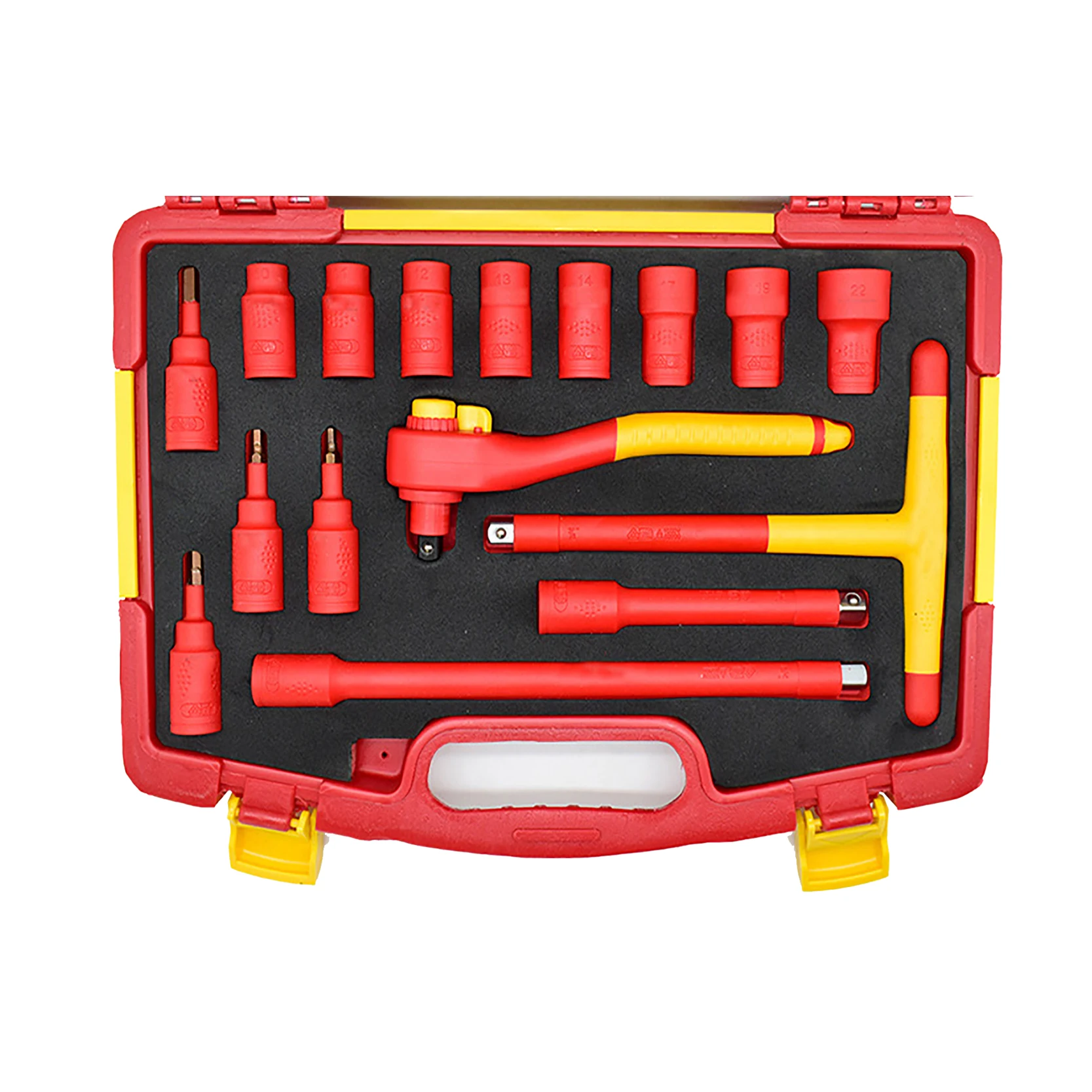 new 16pcs Auto Repair Tool VDE Ratchet Wrench 3/8 Socket T-wrench 1000V Insulated Suit