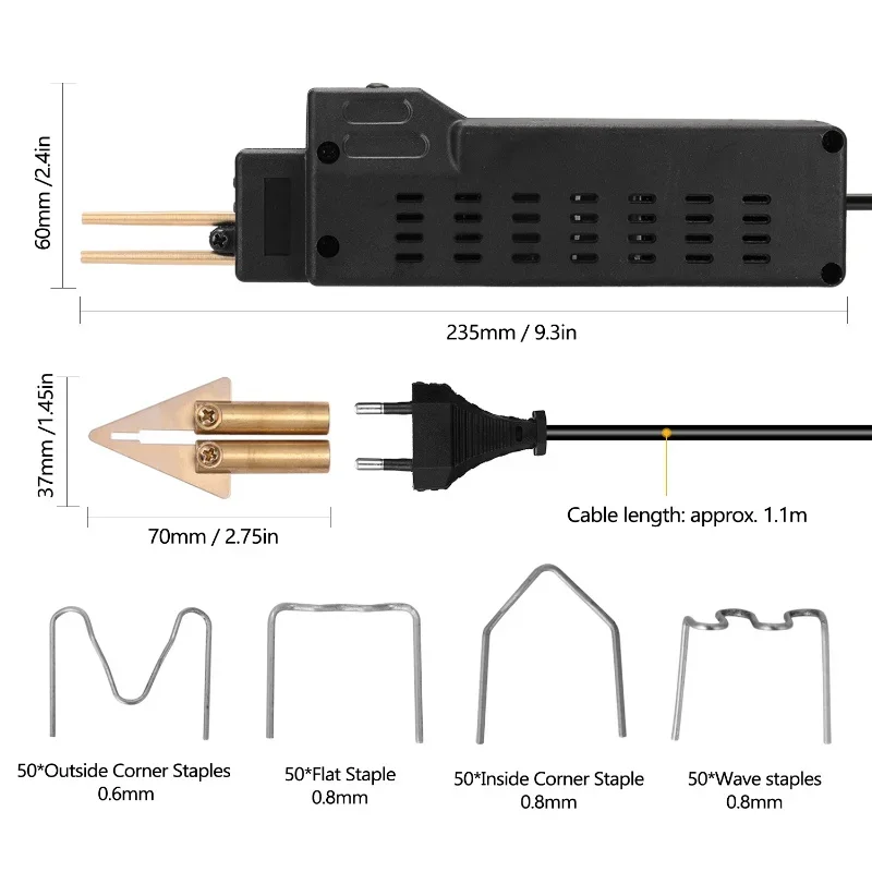 Car Bumper Repair Hot Stapler Welding Machine Plastic Repairing Tool Set with Staples