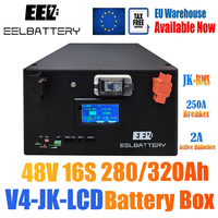 EEL DIY Battery Box 48V 16S kit for LFP cells 280 320Ah Server Rack with JK BMS 2A Active Balancer Energy Storage Stackable Case