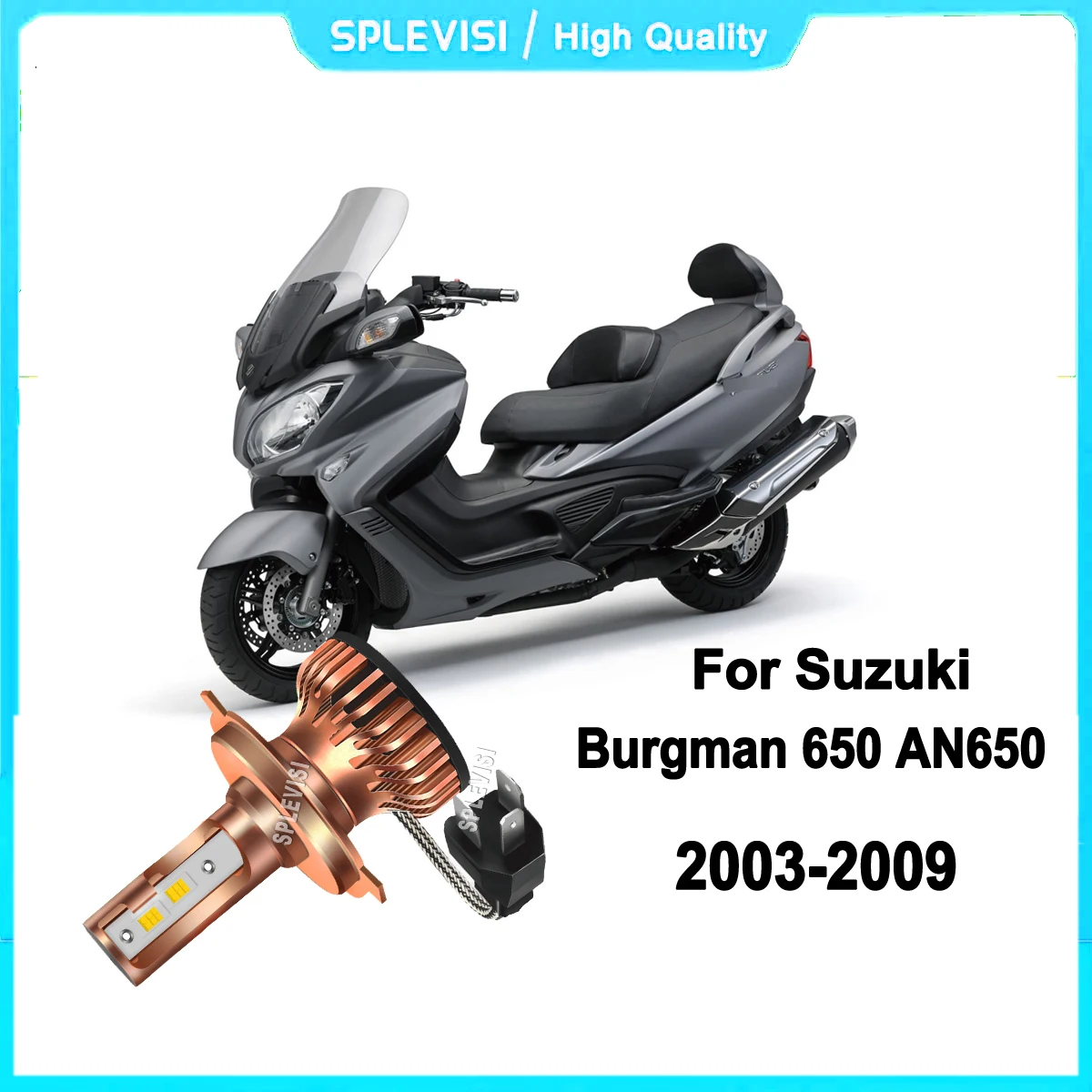 

12v H4 9003 HB2 LED Motorcycle Headlight -Efficient Cooling & 50000 hrs Lifespan For Suzuki Burgman 650 AN650 2003 2004-2009