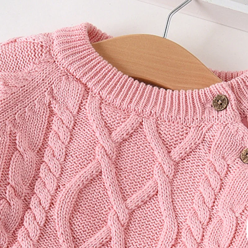 Autumn Winter Kids Sweater Baby Girls Boys Plush Thicken Warm Knitted Pullover Sweater Baby Girls Boys Sweater Children Clothing