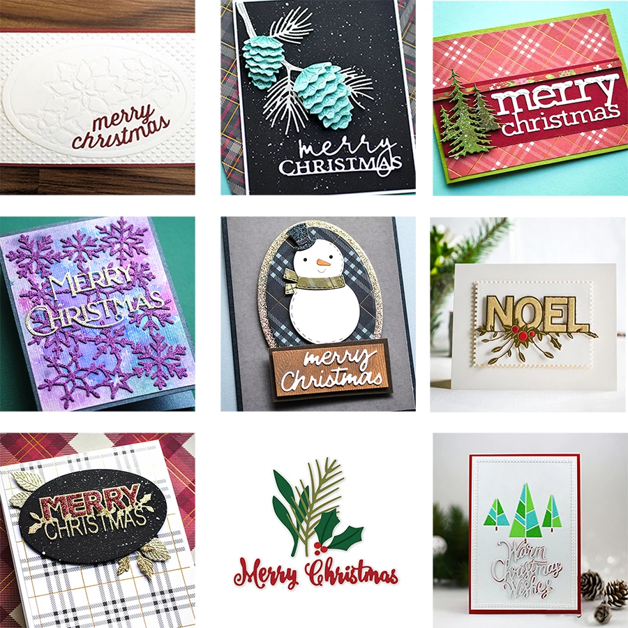 2025 New English Merry Christmas Letter Phrase Word Metal Cutting Dies for Scrapbook paper craft knife mould blade punch stencil