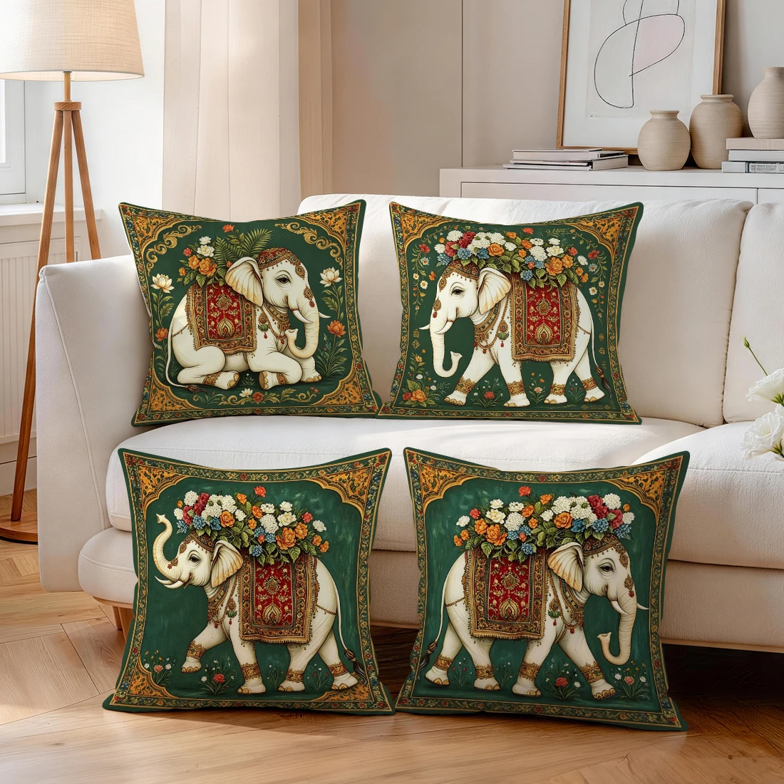 Elephant Pillowcase Printed Polyester 40/45/50cm Throw Pillowcover Decorative Sofa Cushion Pillowslip Home Decor