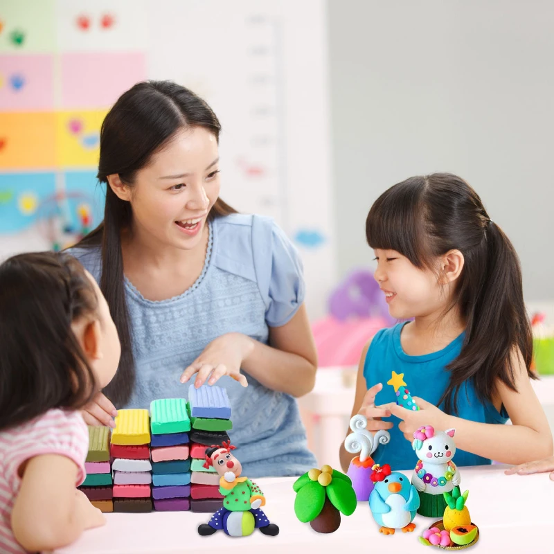 Arcilla polimérica de 24/32/50 colores para niños, juego de herramientas de barro para horno, Juguetes Diy, 15g de cada Color