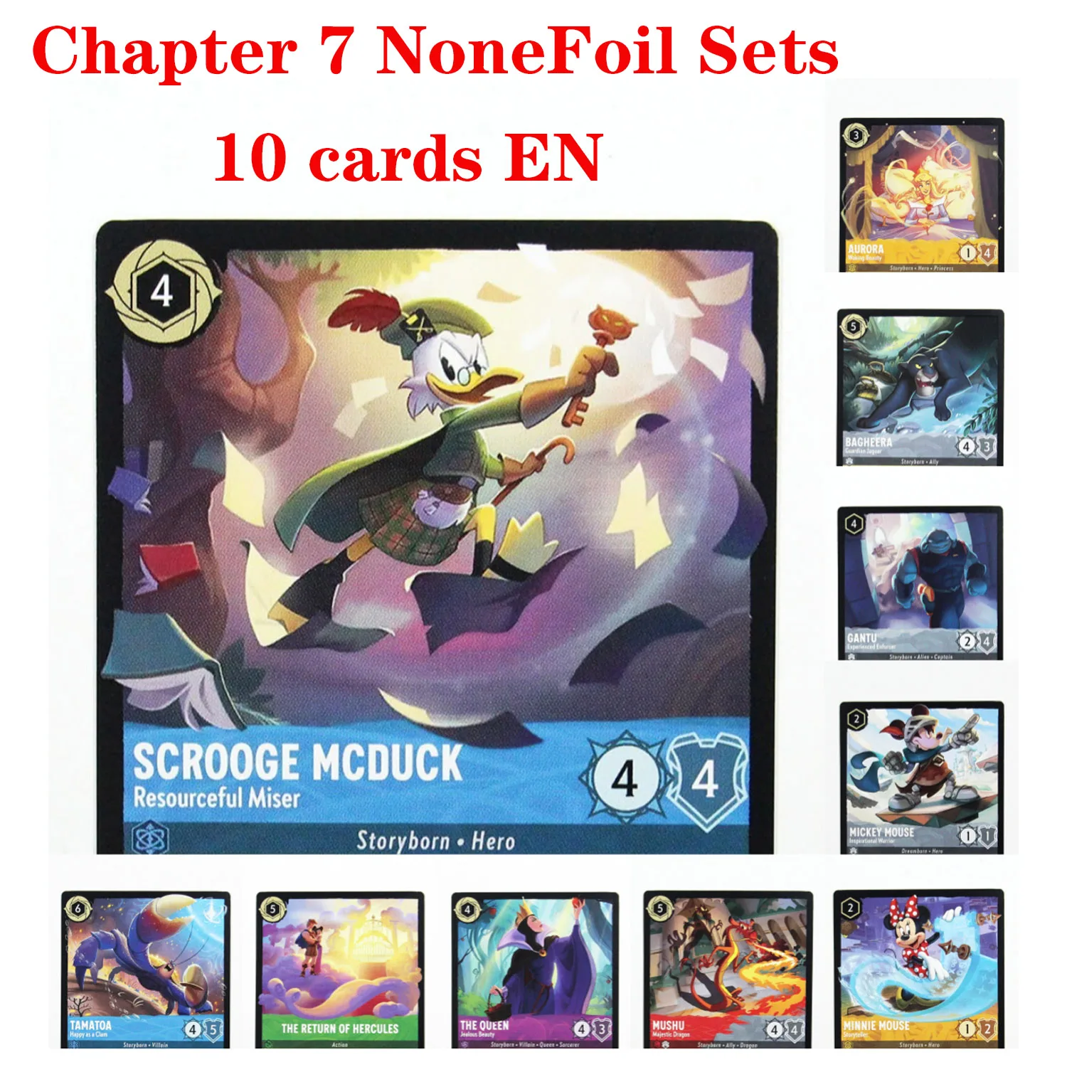 

Lorcana Proxy Chapter 7 NoneFoil black core Top-Quality Trading Cards - Scrooge mcduck Exclusive and Collectible Game Card Set