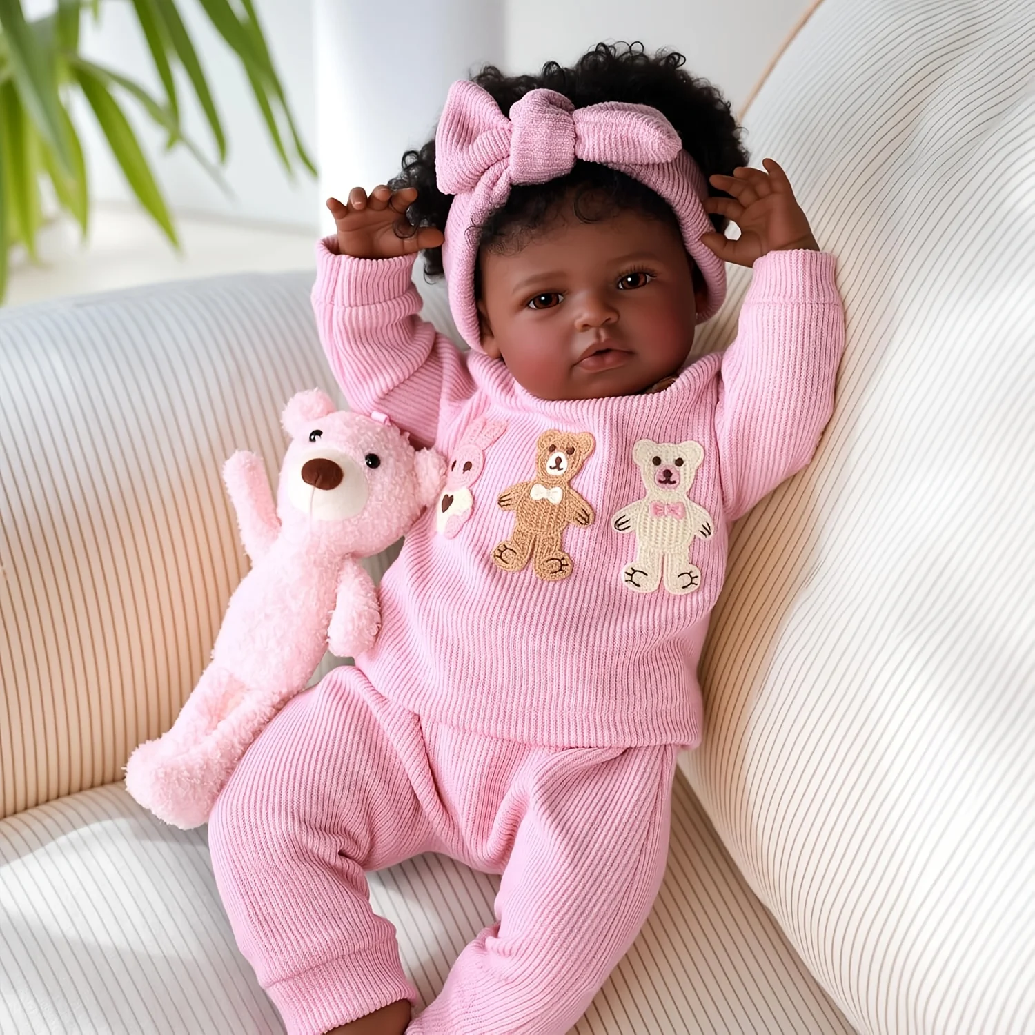 20 Zoll realistische wiedergeborene Babypuppen für Mädchen, weicher Vinyl- und Stoffkörper, niedliche Neugeborene mit Spielset für Kinder