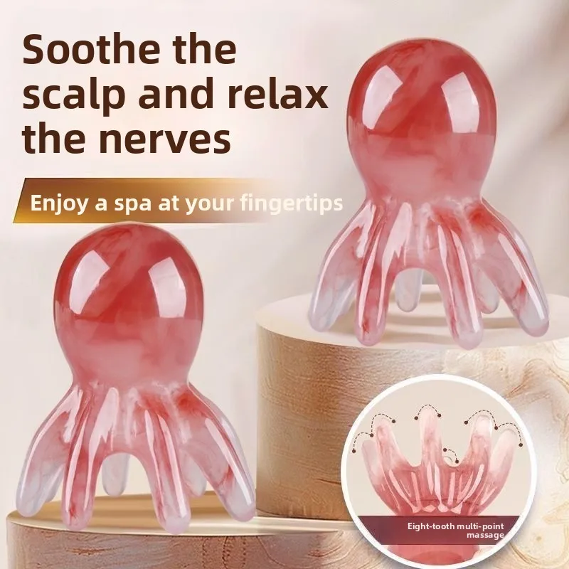 Octopus Scalp Massage Comb Multi-Point Acupressure Hair Brush for Stress Relief Head Therapy Tool