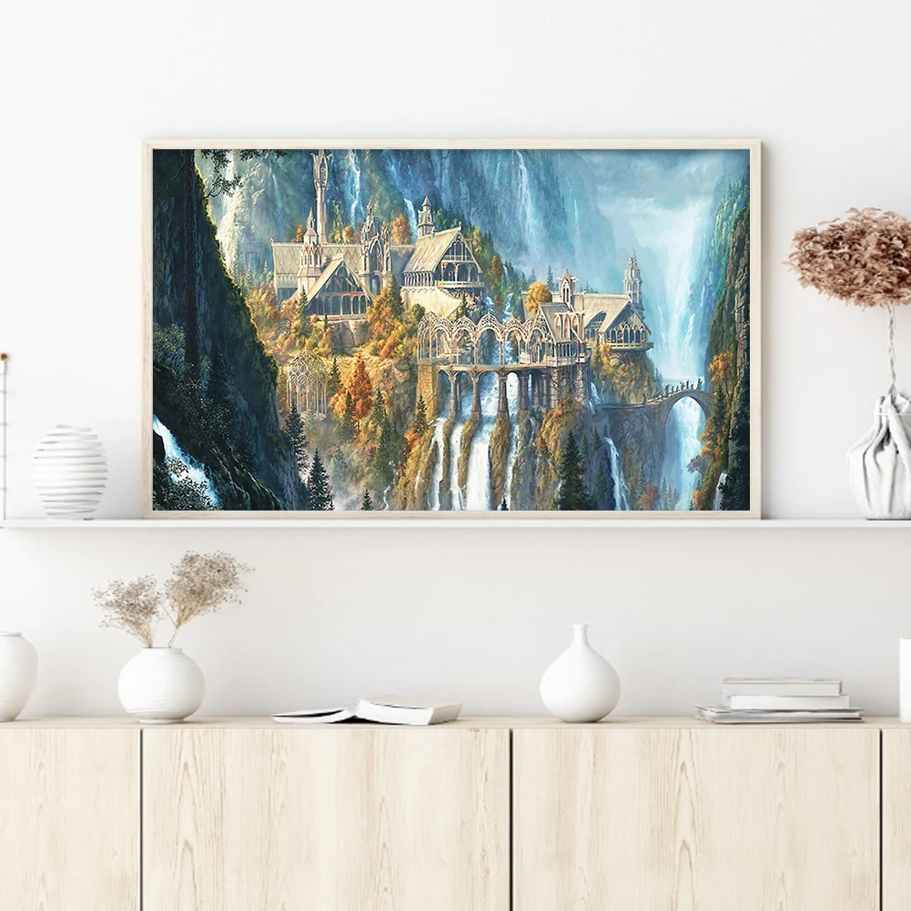 

Full Embroidery cotton Thread 16CT Printed Landscape Cross Stitch Kit