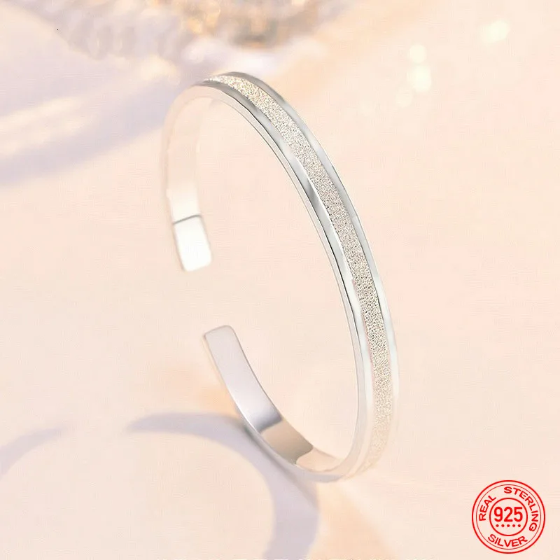 

925 Silver Open Cuff Bracelet Bangle For Women Fashion Wedding Jewelry
