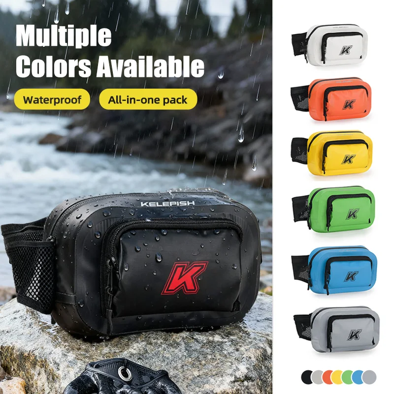 KELEFISH Waterproof Waist Bag Suspension 2.3L Bag, PVC,  for Fishing Hiking motorcycling running riding