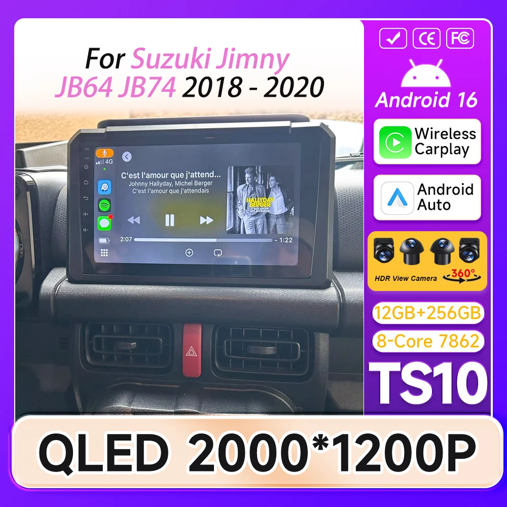 Carplay For Suzuki Jimny JB64 JB74 2018 - 2020 Car Radio Automotive Multimedia GPS Navigation No 2din Autoradio Display Screen